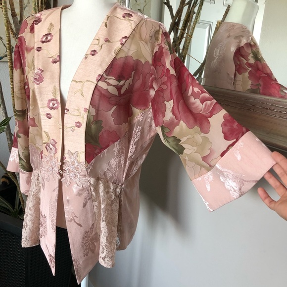 Studio VK Romantic Pink Floral Jacket & Skirt Set - Picture 9 of 15